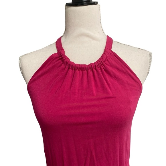 Rachel Zoe Fuchsia Pink Halter Maxi Dress Tiered Hem NWT Size Small - Picture 3 of 14